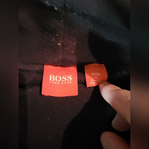 Hugo boss logo fleece turtleneck sweatshirt sweater Pullover black large - Picture 2 of 3